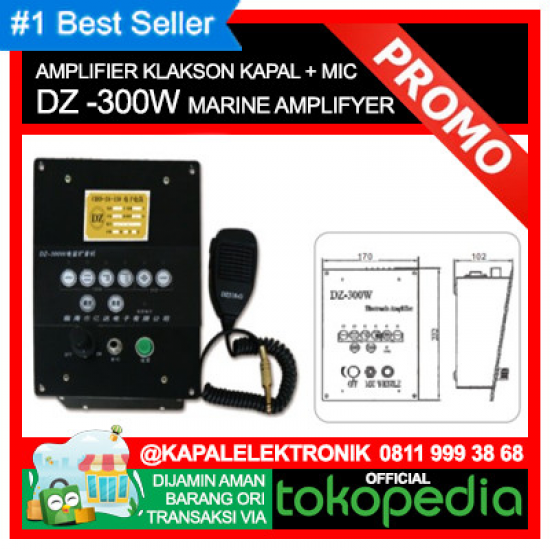 DZ300W Hi-Quality Amplifier dan Microphone Klakson Kapal DZ 300W