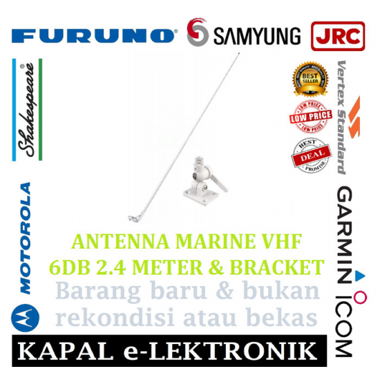 NAKATA ANTENNA VHF MARINE NH5101 6DB 2,4M DAN BRACKET NH 5101
