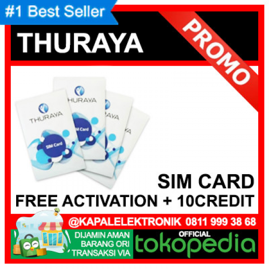 THURAYA SIM CARD PERDANA + 10 CREDIT PULSA + FREE ACTIVATION